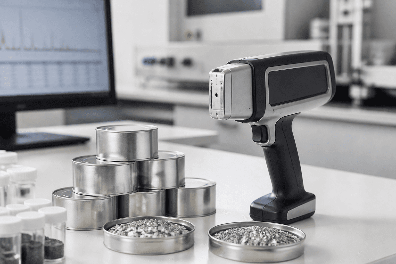 Metal malzemenin XRF analiz cihazıyla incelenmesi